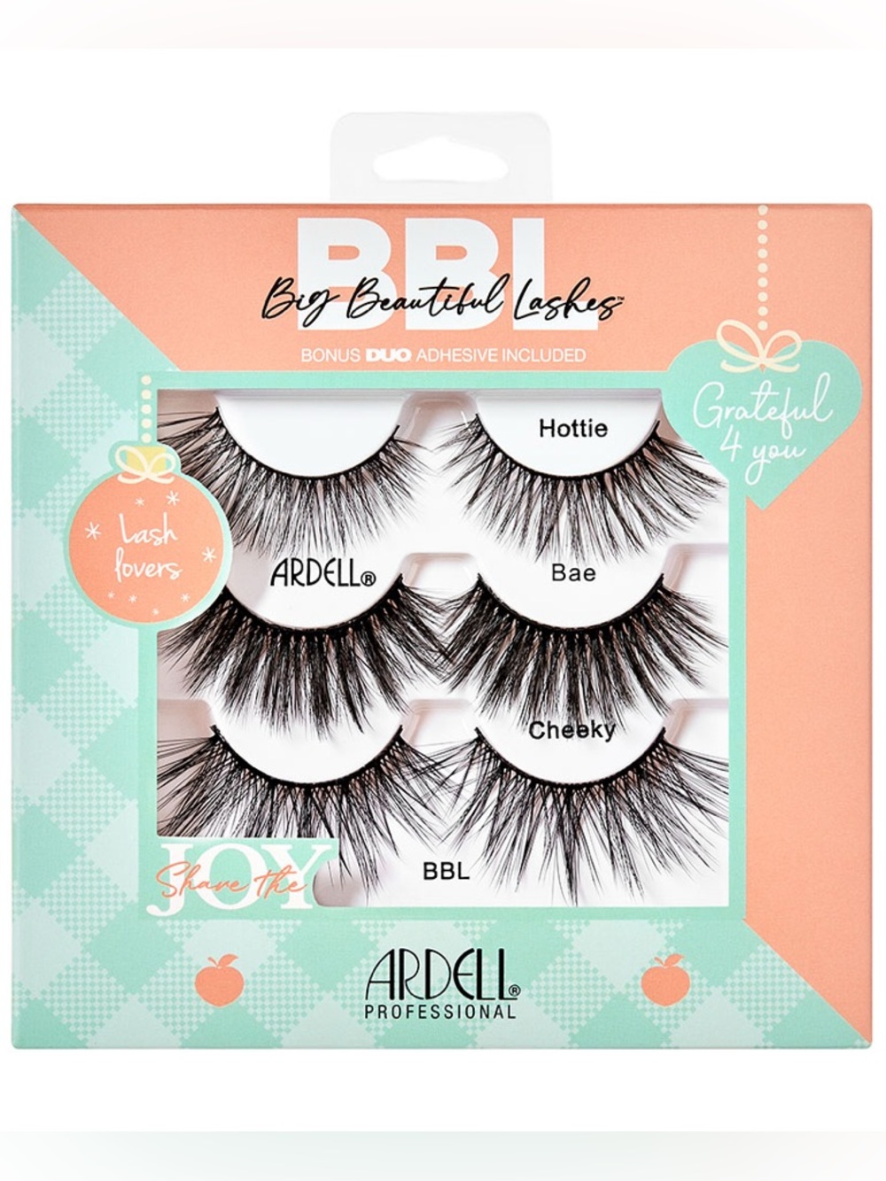 Ardell Professional Big Beautiful Lashes BBL 3-Pair Set w/ Adhesive 💖✨